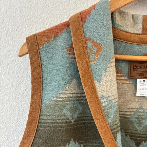Pendleton Wool Southwestern Blanket Vest Womens Size M Santa Fe Boho Western - Picture 3 of 8